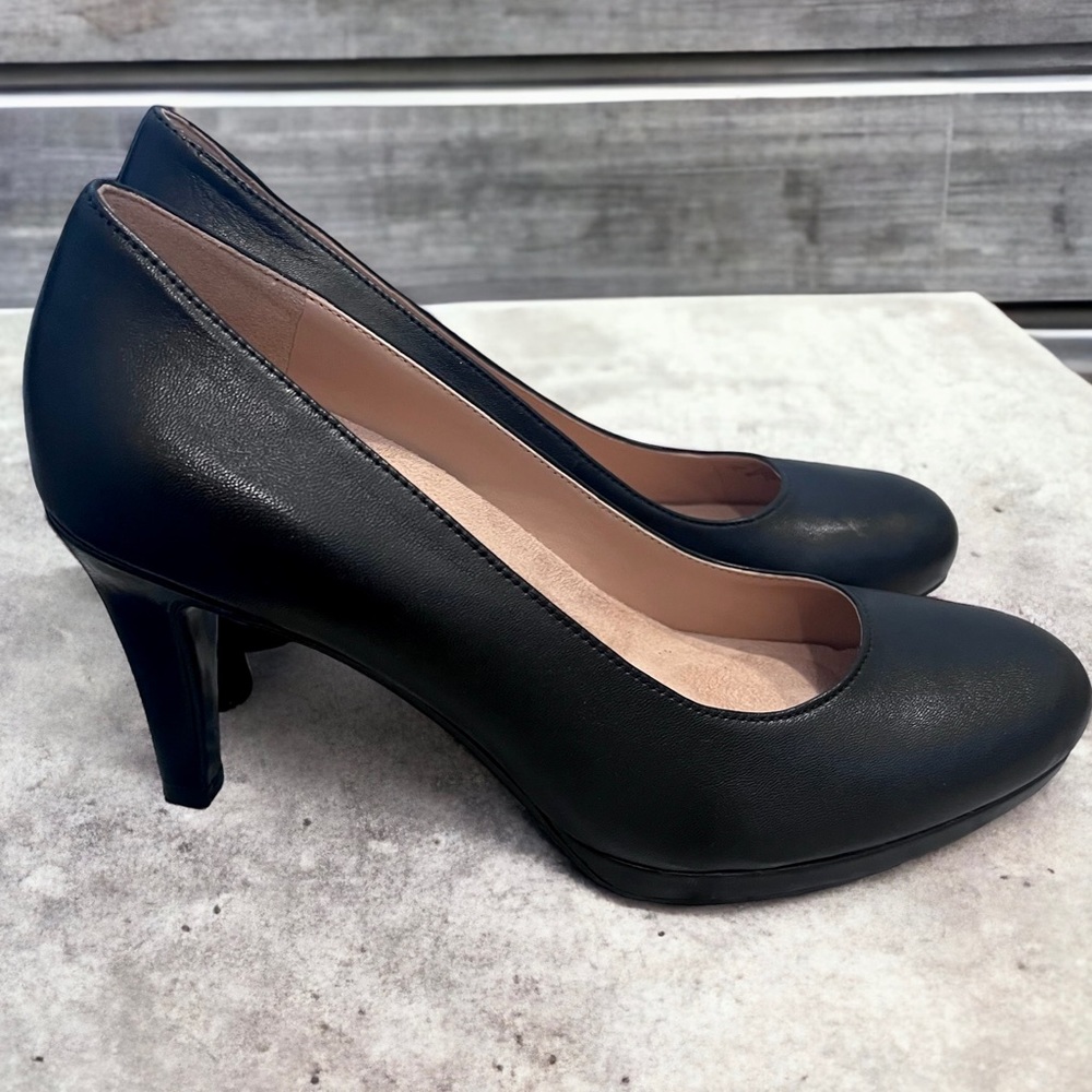 Naturalizer NWOT N5 Contour Michelle Leather pumps Black with 3” heel Size 6.5 - Picture 1 of 15